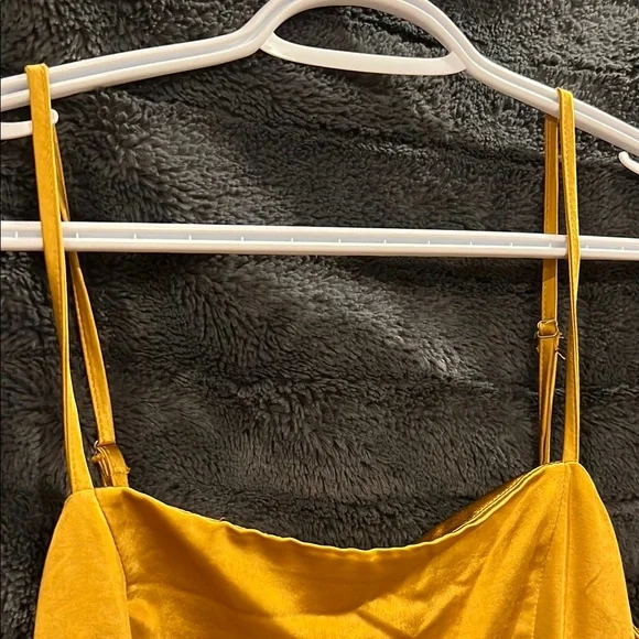 Lulu's Gold Ruffled Mini Dress - Picture 3 of 7